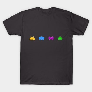 3D Space Invaders block design Horizontal T-Shirt